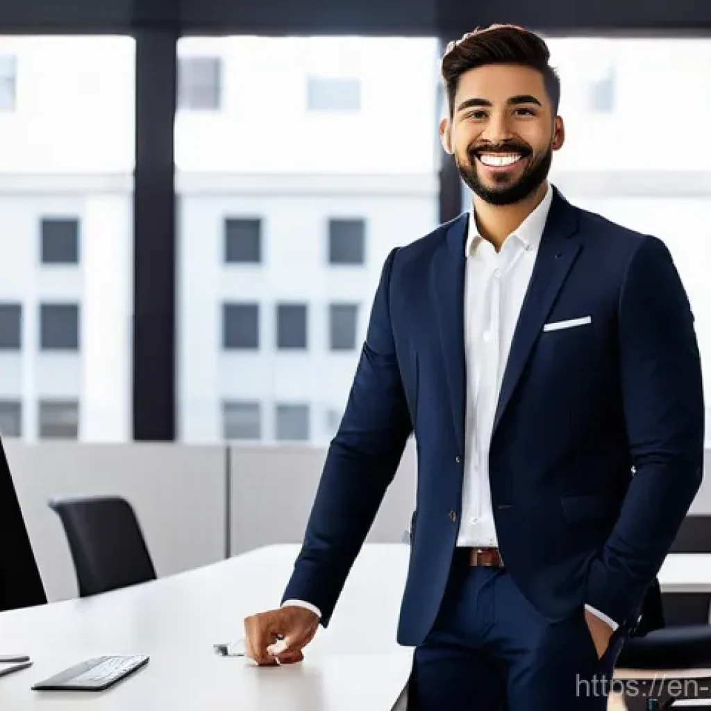 광고디자이너 자격증 취득 방법 - **Prompt:** "A diverse young professional, radiating confidence, stands in a sleek, modern co-workin...